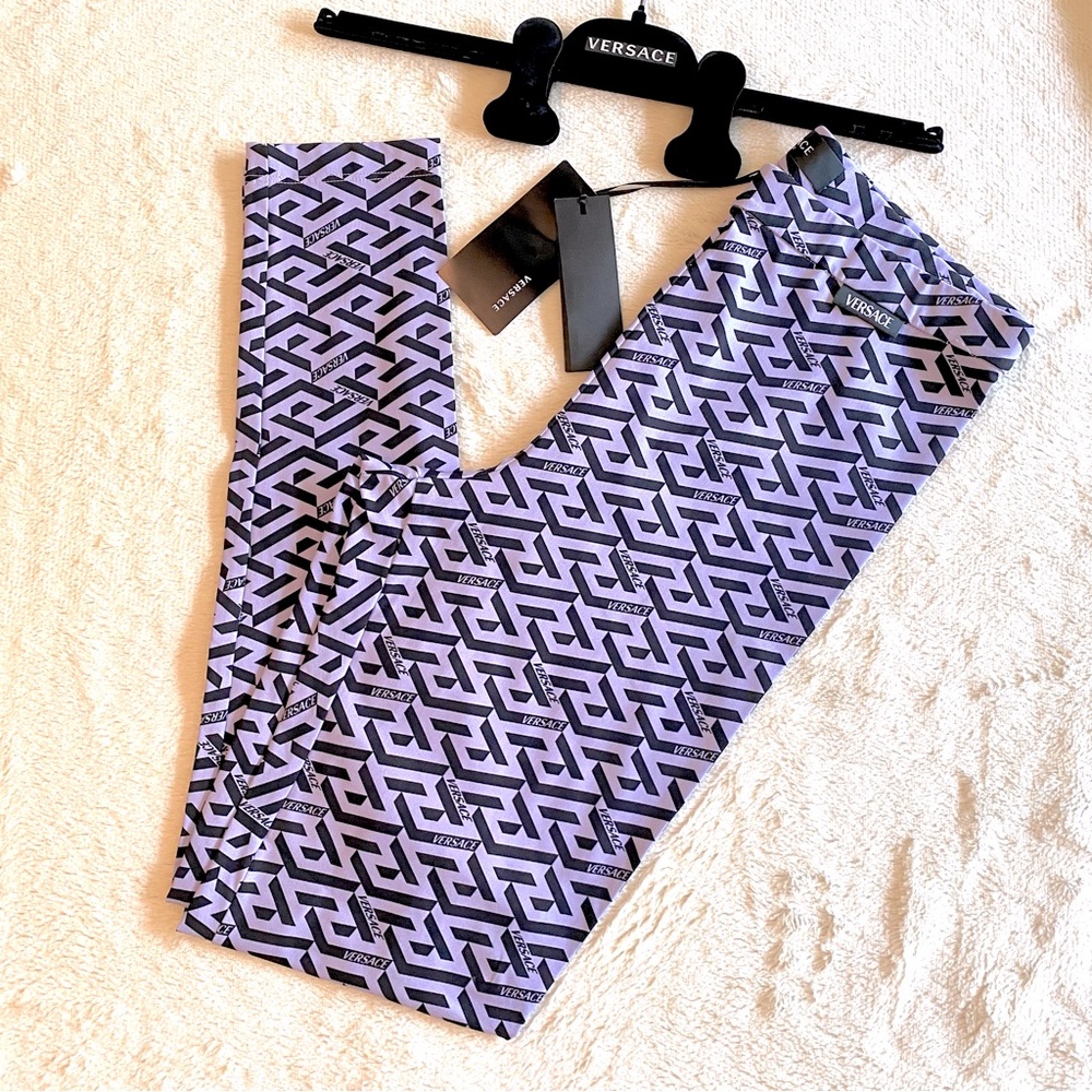 Versace La Greca Print Leggings
